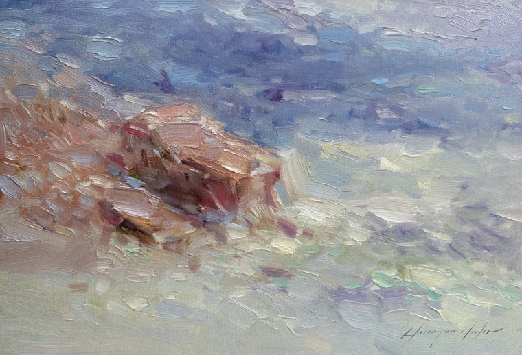 Ocean Cliffs, Orignal oil Painting, Handmade artwork, One of a Kind                 